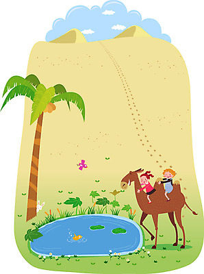 전신 나무 식물 동물 여자 행복 어린이 모래 백그라운드 일러스트 조류 함께함 사람 앉기 소녀 두명 야자수 사막 연못 발자국 즐거움 낙타 소통 여자만 어린이만 소녀만 국내일러스트 AI파일 감정 컨셉 포유류 자국 모션 파일형식 벡터