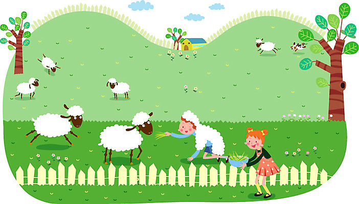 전신 나무 식물 동물 건축물 여자 남자 행복 어린이 백그라운드 일러스트 주택 함께함 서기 사람 앉기 소녀 소년 잔디 초원 두명 건물 울타리 양 강아지 먹이 가죽 즐거움 양떼 소통 어린이만 국내일러스트 AI파일 건축 감정 컨셉 포유류 모션 담장 반려동물 개 파일형식 벡터