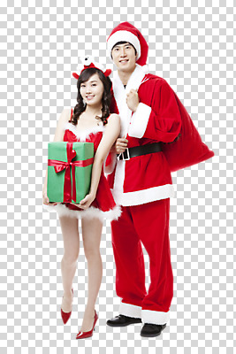 전신 편집 편집이미지 커플 여자 기념일 남자 포즈 크리스마스 산타모자 모션 산타옷 선물 서기 사람 동양인 이벤트 20대 두명 앞모습 선물상자 산타클로스 파티 한국인 보따리 PNG 청년만 성인만 편집소스 모자 옷 뷰포인트 관계 인종 청년 상자 파일형식