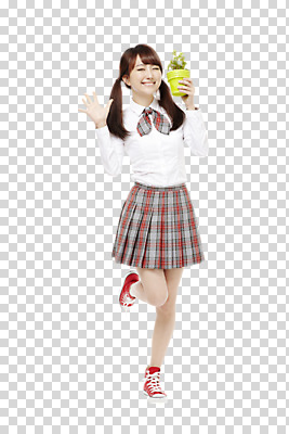 전신 식물 편집 편집이미지 학생 여학생 여자 교복 화분 포즈 모션 청소년 고등학생 한명 웃음 들기 사람 동양인 앞모습 10대 한국인 PNG 다리들기 여자만 여자한명만 십대만 십대여자만 십대여자한명만 편집소스 1 옷 뷰포인트 표정 인종 파일형식