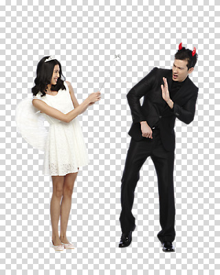전신 서양인 외국인 편집 편집이미지 라이프스타일 커플 원피스 여자 남자 커플라이프 포즈 날개 장난 모션 놀이 왕관 천사 뿔 서기 미소 웃음 들기 사람 동양인 정장 이벤트 20대 성인 두명 앞모습 악마 마술봉 싸움 사랑싸움 요술봉 PNG 청년만 성인만 편집소스 옷 뷰포인트 관계 표정 인종 청년 생활 마술도구 파일형식