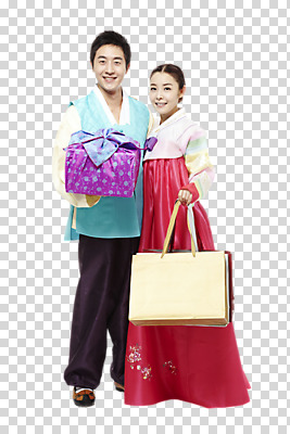 전신 편집 편집이미지 한국문화 한국전통 전통 부부 커플 여자 명절 남자 전통문화 새해 전통소품 한국 선물 서기 웃음 들기 사람 동양인 이벤트 20대 성인 두명 앞모습 선물상자 쇼핑 상자 설날 쇼핑백 추석 한국인 보자기 전통의상 한복 PNG 새해선물 추석선물 청년만 성인만 편집소스 설선물 동양문화 기념일 아시아 문화 뷰포인트 가방 관계 모션 표정 인종 청년 오브젝트 파일형식 천_직물 명절선물 잡화 나라