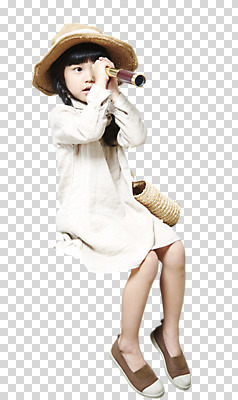 전신 편집 편집이미지 라이프스타일 응시 여자 어린이라이프 어린이 여행 가방 한명 사람 앉기 동양인 소녀 앞모습 옆모습 유치원생 망원경 한국인 관찰 잡기 밀짚모자 PNG 여자만 여자한명만 어린이만 소녀만 소녀한명만 편집소스 모자_잡화 1 시선 잡화 뷰포인트 모션 인종 생활 파일형식