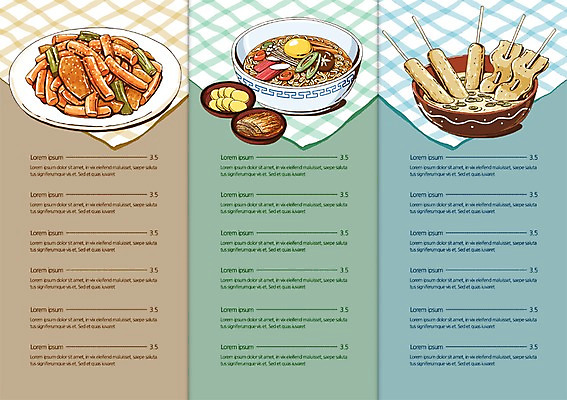 PSD 템플릿 편집 그릇 접시 표지디자인 북디자인 출판디자인 내지 한식 음식 리플렛 백그라운드 북커버 3단접지 김치 떡 팜플렛 사람없음 계란 대접 라면 면류 면 꼬치 어묵 떡볶이 분식 어묵꼬치 단무지 이미지템플릿 식기 알 파일형식