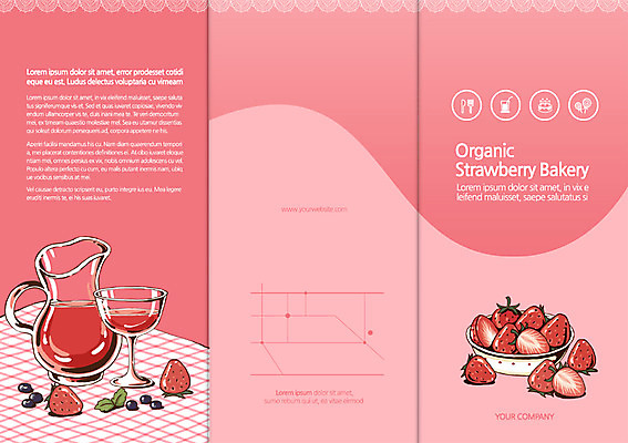 PSD 템플릿 편집 그릇 접시 표지디자인 북디자인 출판디자인 표지 음료 음식 리플렛 분홍색 컬러 백그라운드 북커버 과일 3단접지 딸기 주전자 디저트 잔 팜플렛 사람없음 컵 주스 과일주스 이미지템플릿 식기 주방용품 파일형식