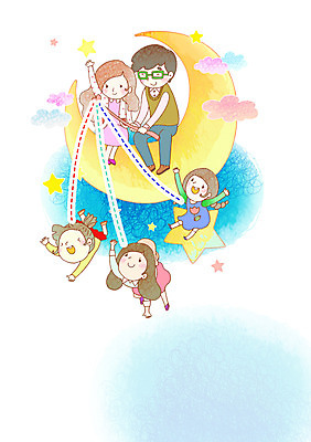 전신 PSD 구름 여자 남자 딸 행복 별 어린이 줄 일러스트 가정 가족 엄마 함께함 매달리기 사람 앉기 소녀 여러명 성인 부모 화목 달 자녀 아빠 낚싯대 초승달 다자녀 다자녀가족 국내일러스트 자연요소 감정 다수 컨셉 관계 모션 낚시용품 파일형식