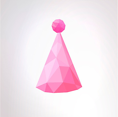아이콘 모자 기념일 분홍색 컬러 백그라운드 무늬 패턴 입체아이콘 이벤트 사람없음 고깔모자 삼각형 입체 오브젝트 2D아이콘 AI파일 도형 모자_잡화 잡화 파일형식 벡터
