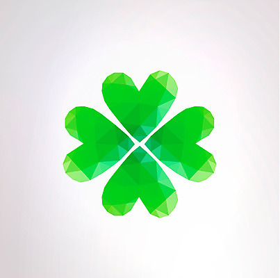 식물 아이콘 컬러 백그라운드 잎 무늬 패턴 입체아이콘 사람없음 초록색 행운 삼각형 네잎클로버 클로버 입체 2D아이콘 AI파일 도형 컨셉 파일형식 벡터