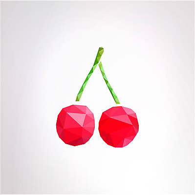 아이콘 열매 컬러 백그라운드 무늬 패턴 과일 입체아이콘 사람없음 빨간색 체리 삼각형 입체 2D아이콘 AI파일 도형 식물 파일형식 벡터