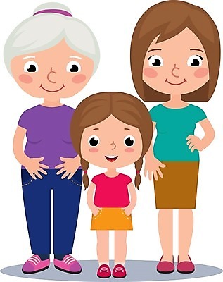 EPS 해외이미지 딸 할머니 일러스트 가족 관계 엄마 사랑 미소 성인 10대 자녀 손주 세대 해외202004 해외일러스트 여자 노년 감정 청소년 표정 사람 파일형식 벡터 이미지허브