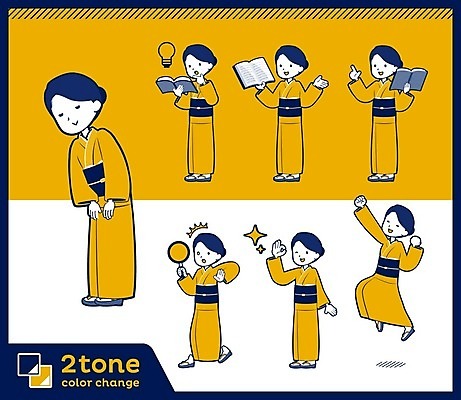 EPS 해외이미지 전신 여자 행복 일러스트 아이디어 들기 여러명 성인 책 세트 노란색 점프 놀람 인사 OK 기모노 일본인 긍정 성인여자만 해외202004 해외일러스트 외국인 감정 컬러 다수 컨셉 모션 표정 사람 동양인 손짓 예절 일본전통의상 여자만 성인만 파일형식 벡터 이미지허브