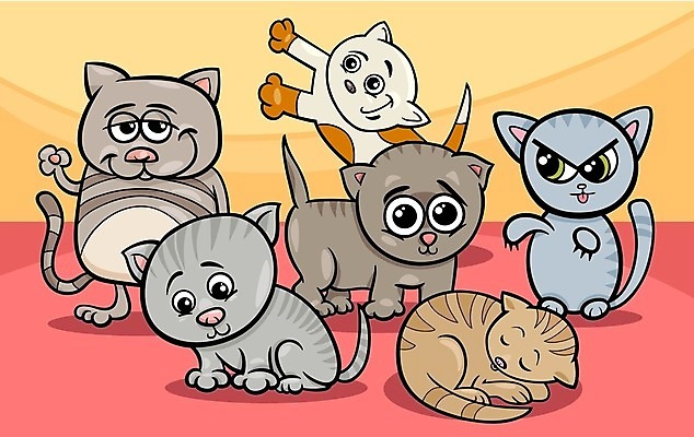 EPS 해외이미지 엎드리기 일러스트 서기 앉기 사람없음 반려동물 손들기 귀여움 고양이 손인사 해외202004 해외일러스트 동물 컨셉 포유류 모션 인사 파일형식 벡터 이미지허브