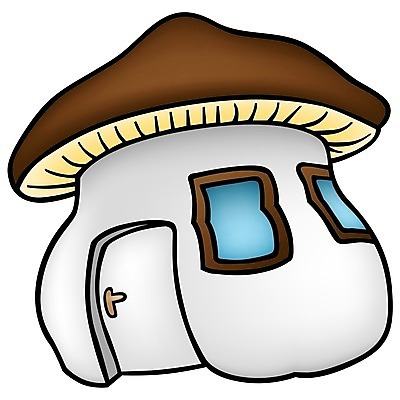 EPS 해외이미지 클립아트 일러스트 장난 자연 동화 주택 버섯 만화 그림 손그림 공상 고립 그물버섯 해외202004 해외일러스트 건물 생태계 파일형식 벡터 이미지허브