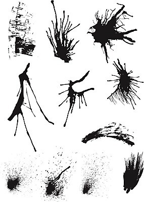 EPS 해외이미지 클립아트 모양 디자인 실루엣 일러스트 잉크 미술 세트 검은색 여러개 페인트 물방울 얼룩 액체 떨어짐 흔적 분무기 쏟아짐 그런지 엘리먼트 해외202004 해외일러스트 컬러 다수 컨셉 모션 문화예술 촬영기법 파일형식 벡터 이미지허브
