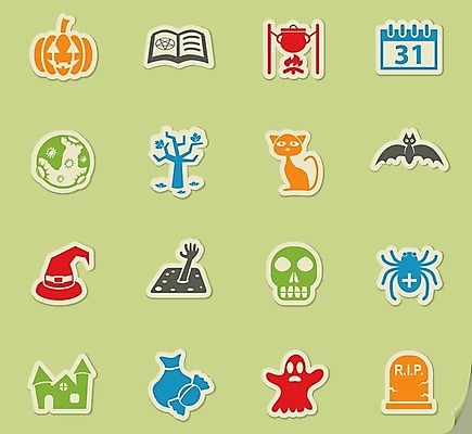 EPS 해외이미지 나무 종이 스티커 일러스트 호박 주택 사탕 고양이 할로윈 달 유령 심볼 묘사 거미 해골모형 해외202004 해외일러스트 자연요소 식물 곤충 채소 포유류 디저트 건물 반려동물 모형 파일형식 벡터 이미지허브