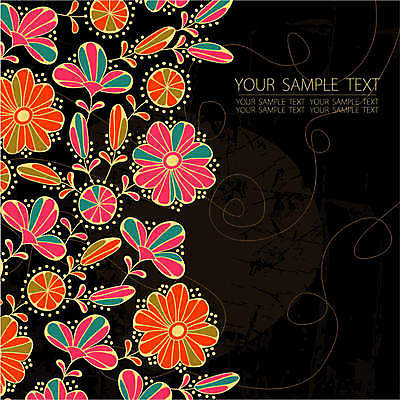 EPS 해외이미지 꽃 선 백그라운드 꽃무늬 일러스트 텍스트 프레임 사람없음 엘리먼트 해외202004 해외일러스트 식물 무늬 파일형식 벡터 이미지허브