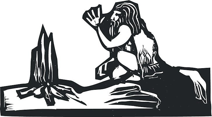 EPS 해외이미지 일러스트 불 요리 역사 야간 과거 목판화 해외202004 해외일러스트 자연요소 컨셉 파일형식 벡터 이미지허브