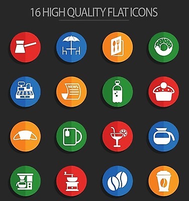 EPS 해외이미지 커피 음료 의자 일러스트 우산 탁자 컵 케이크 카페 조끼 원형 신문 뉴스 플랫 도넛 차 레몬 심볼 메뉴 작살 포스기 해외202004 해외일러스트 도형 식기 가구 과일 디저트 간행물 상점 기계 외투 파일형식 벡터 이미지허브