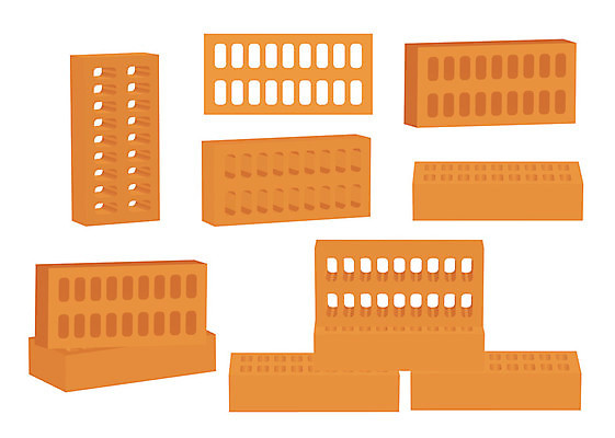 EPS 해외이미지 벽 일러스트 벽돌 건물 빨간색 갈색 3D 바위 오브젝트 고립 해외202004 해외일러스트 건축물 컬러 돌_바위 디지털합성 파일형식 벡터 이미지허브