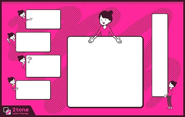 EPS 해외이미지 전신 여자 분홍색 일러스트 엄마 사각프레임 프레임 여러명 성인 세트 성인여자만 카피스페이스 해외202004 해외일러스트 컬러 다수 가족 사람 사각형 공백 여자만 성인만 파일형식 벡터 이미지허브