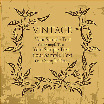 EPS 해외이미지 백그라운드 잎 라인일러스트 일러스트 프레임 타이포그라피 사람없음 갈색 빈티지 해외202004 해외일러스트 식물 문자 컬러 컨셉 파일형식 벡터 이미지허브