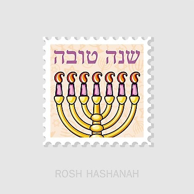 EPS 해외이미지 일러스트 사람없음 촛대 유대교 우표 베이지색 해외202004 해외일러스트 종교 컬러 파일형식 벡터 이미지허브