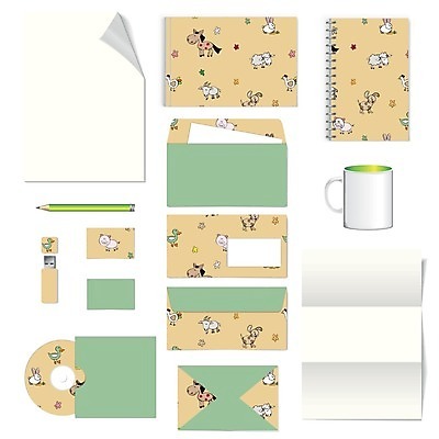 EPS 해외이미지 디자인 컨셉 패턴 일러스트 비즈니스 명함 봉투 편지봉투 사람없음 초록색 세트 노란색 공책 머그컵 레이아웃 문서 엘리먼트 테마 스타일 레터헤드 해외202004 해외일러스트 컬러 무늬 문구용품 컵 편지 파일형식 벡터 이미지허브