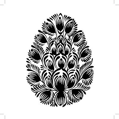 EPS 해외이미지 디자인 꽃 백그라운드 잎 일러스트 부활절 미술 사람없음 검은색 부활절계란 해외202004 해외일러스트 식물 기념일 컬러 문화예술 계란 파일형식 벡터 이미지허브