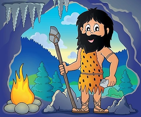 EPS 해외이미지 남자 행복 창 무기 일러스트 불 불꽃 미술 미소 사람 바위 그리기 역사 동굴 그림 사냥꾼 선사시대 종유석 테마 해외202004 해외일러스트 자연요소 직업 감정 모션 문화예술 표정 파일형식 벡터 이미지허브