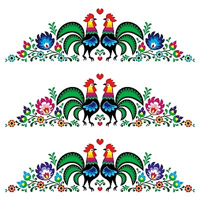 EPS 해외이미지 전통 꽃 패턴 일러스트 사람없음 컬러풀 화려 폴란드 해외202004 해외일러스트 식물 유럽 컬러 컨셉 무늬 파일형식 벡터 이미지허브