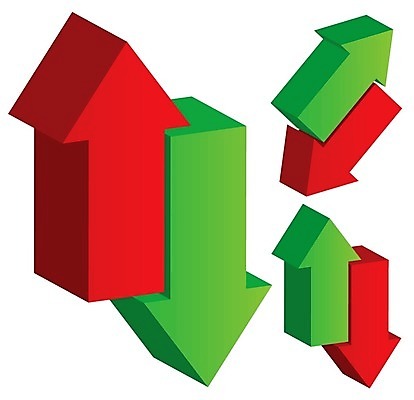 EPS 해외이미지 모양 컨셉 2 일러스트 비즈니스 화살 바닥 들기 그래픽 빨간색 세로 초록색 성장 가을 가리킴 시장 정상 주식 하락 방향 상승 이익 반대 고립 줄이기 해외202004 해외일러스트 계절 컬러 모션 손짓 금융 파일형식 벡터 이미지허브