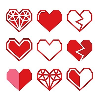 EPS 해외이미지 일러스트 사랑 사람없음 빨간색 하트 해외202004 해외일러스트 모양 감정 컬러 파일형식 벡터 이미지허브