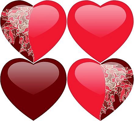 EPS 해외이미지 행복 분홍색 일러스트 휴가 발렌타인데이 사랑 빨간색 하트 마음 열정 진홍색 고립 낭만주의 해외202004 해외일러스트 모양 감정 컬러 데이이벤트 파일형식 벡터 이미지허브