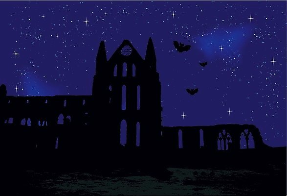 EPS 해외이미지 동물 유럽 별 시계 일러스트 주택 풍경 건물 파란색 교회 탑 검은색 어둠 할로윈 죽음 역사 울음 야간 위험 무서움 박쥐 천국 파멸 해외202004 해외일러스트 자연요소 건축물 감정 나라 컬러 컨셉 포유류 종교건축 표정 파일형식 벡터 소멸 이미지허브