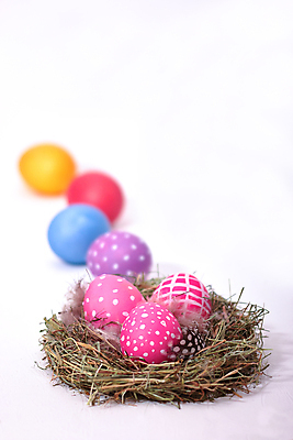 포토 JPG 해외이미지 부활절 사람없음 빨간색 초록색 파란색 노란색 둥지 깃털 부활절계란 밀짚 해외202004 해외포토 기념일 컬러 계란 짚 파일형식 이미지허브