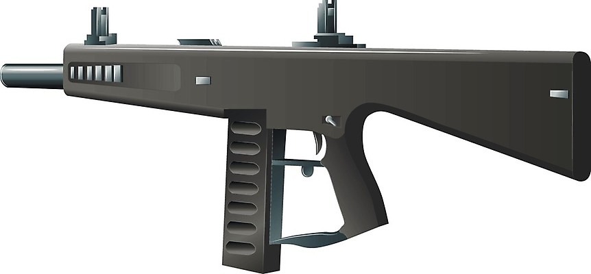 EPS 해외이미지 모델 일러스트 금속 검은색 기계 총 플라스틱 시력 엽총 해외202004 해외일러스트 무기 컬러 재질 파일형식 벡터 이미지허브