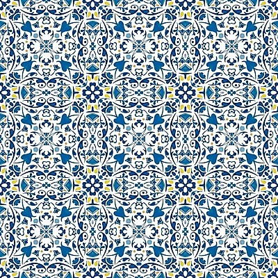 EPS 해외이미지 전통 디자인 패턴 오렌지 일러스트 벽지 추상 장식 파란색 노란색 흰색 포르투갈 타일 묘사 정사각형 모자이크 스페인어 아라베스크 엘리먼트 튀니지 해외202004 해외일러스트 도형 유럽 컬러 무늬 과일 아프리카 파일형식 벡터 이미지허브