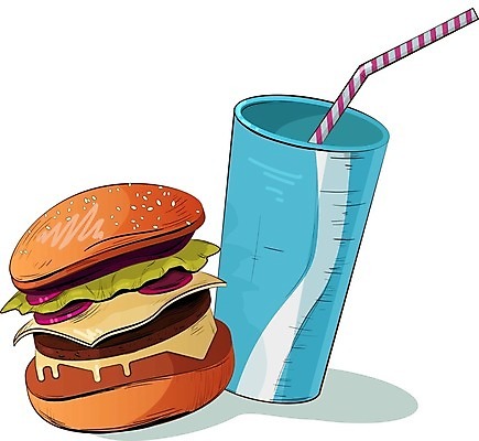 EPS 해외이미지 음료 음식 일러스트 샌드위치 육류 식사 햄버거 맛 정크푸드 먹기 속도 점심식사 치즈버거 해로움 해외202004 해외일러스트 컨셉 식재료 모션 패스트푸드 파일형식 벡터 이미지허브