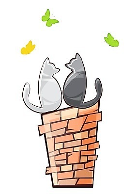 EPS 해외이미지 동물 나비 곤충 일러스트 사랑 고양이 만화 고립 해외202004 해외일러스트 감정 포유류 반려동물 파일형식 벡터 이미지허브