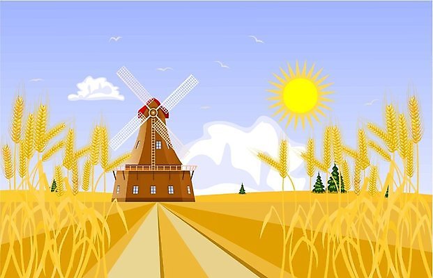 EPS 해외이미지 계절 길 음식 줄기 백그라운드 밭 농업 일러스트 자연 파란색 태양 노란색 성장 가을 땅 밀 방앗간 땅바닥 방법 호밀 해외202004 해외일러스트 자연요소 식물 산업 컬러 곡류 바닥 생태계 파일형식 벡터 이미지허브