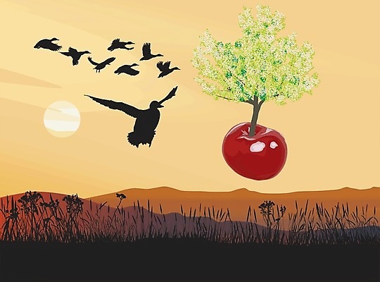 EPS 해외이미지 식물 계절 실루엣 과일 일러스트 추상 환경 정원 벚꽃 나뭇가지 체리 과수원 심볼 해외202004 해외일러스트 나무 꽃 무늬 농업 촬영기법 파일형식 벡터 이미지허브