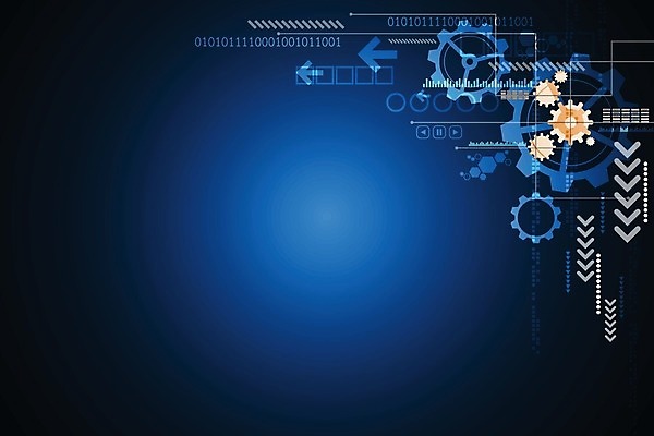 EPS 해외이미지 디자인 컨셉 일러스트 추상 미래 사람없음 그래픽 파란색 디지털 톱니바퀴 해외202004 해외일러스트 컬러 무늬 파일형식 벡터 이미지허브