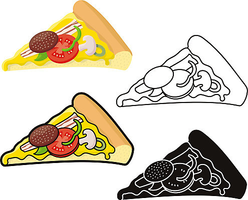 EPS 해외이미지 실루엣 음식 조각 토마토 일러스트 부분 치즈 피자 패스트푸드 노란색 버섯 만화 윤곽 베이컨 후추 페퍼로니 해외202004 해외일러스트 컬러 채소 유제품 서양음식 촬영기법 돼지고기 소시지 인스턴트 향신료 파일형식 벡터 이미지허브