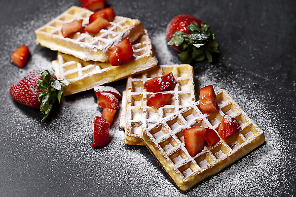 포토 JPG 해외이미지 조각 딸기 사람없음 와플 슈가파우더 해외포토 과일 디저트 파일형식 이미지허브