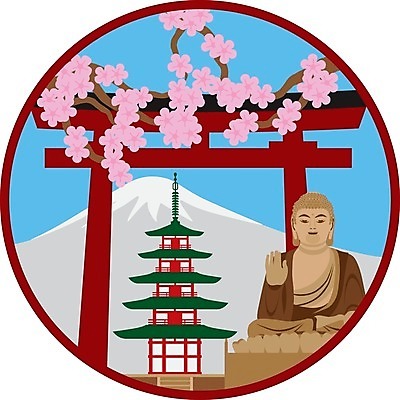 EPS 해외이미지 계절 꽃 아시아 선 여행 일러스트 하늘 산 풍경 탑 일본 봄 벚꽃 원형 심볼 그림 대문 모음 랜드마크 해외202004 해외일러스트 도형 식물 건축물 나라 문 파일형식 벡터 이미지허브