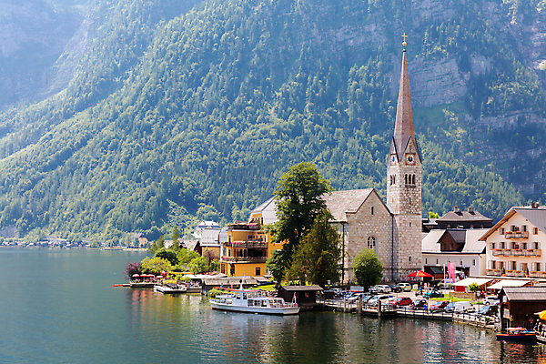 포토 JPG 해외이미지 주간 풍경 사람없음 야외 마을 오스트리아 할슈타트 해외202004 해외포토 자연요소 유럽 호수 파일형식 이미지허브