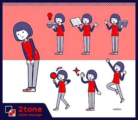 EPS 해외이미지 전신 여자 행복 일러스트 아이디어 들기 여러명 성인 책 빨간색 세트 점프 놀람 인사 OK 종업원 긍정 판매원 성인여자만 해외202004 해외일러스트 직업 감정 컬러 다수 컨셉 모션 표정 사람 손짓 예절 여자만 성인만 파일형식 벡터 이미지허브