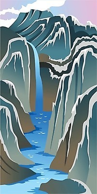 EPS 해외이미지 구름 전통 일러스트 자연 하늘 산 미술 동양인 풍경 물 강 반사 중국 폭포 큼 땅 산악지대 해외202004 해외일러스트 자연요소 아시아 문화예술 인종 크기 생태계 파일형식 벡터 나라 사람 이미지허브