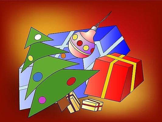 EPS 해외이미지 나무 행복 크리스마스 일러스트 선물 장식 상자 크리스마스트리 축제 축하 분위기 만화 그림 손그림 해외202004 해외일러스트 식물 기념일 감정 컨셉 파일형식 벡터 이미지허브