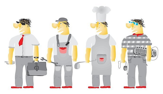 EPS 해외이미지 직업 손 일러스트 노동자 요리 사람 머리 요리사 작업 비즈니스맨 디자이너 만화 고객 서비스 화가 프로그래머 플레이어 외교관 해외202004 해외일러스트 남자 비즈니스 신체부위 직장인 파일형식 벡터 이미지허브